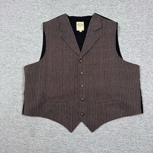 WAH Maker Frontier Vest Mens XXL Striped Western Wear Rodeo Cowboy Ranch USA